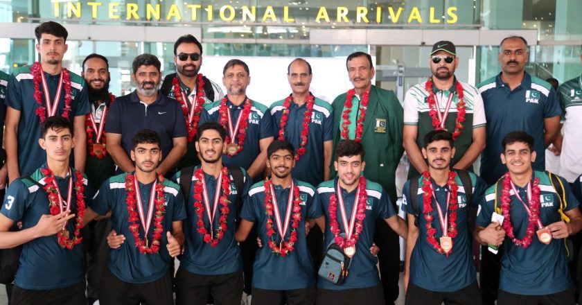 Pakistan U18 Volleyball Team Arrives in Islamabad After Winning Bronze Medal in the 15th Asian Men U18 Volleyball Championship