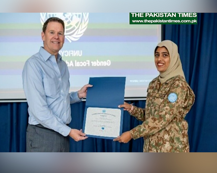 Pakistan Armed force's Major Sania Safdar, who is presenting with the Assembled Countries Power in Cyprus (UNFICYP), turned into its most memorable peacekeeper to get the 2023 'Endorsement of Acknowledgment' for pushing orientation balance, as per the mission. The honor, gave by the New York-based U.N. Division for Harmony Tasks, was introduced to her by the Extraordinary Delegate of the UN Secretary-General in Cyprus, Colin Stewart. "Getting this embracing as the fundamental peacekeeper from UNFICYP is through and through basic for me and essential for our focal objective in Cyprus,"Maj. Sania Safdar said. "It fills in as a display of our obligation to heading sensibility." Made in 2016, the Assembled Countries "Military Orientation Backer of the Year Grant" perceives the commitment and endeavors of a singular military peacekeeper in advancing the standards of Gathering Objective 1325 on Women, Congruity and Security (WPS). Notwithstanding the honor, the Division for Harmony Tasks likewise perceives military staff from other UN Missions who are adding to propel the WPS' plan in various nations where peacekeeping activities are set up. In Cyprus, Significant Sana Safdar is presently filling in as the Mission's Power Signal Official and one of the UNFICYP's tactical orientation central focuses. Her essential errands include supervising correspondence frameworks and advancing orientation equity inside military part. ThePakistanTimes PakistanTimes