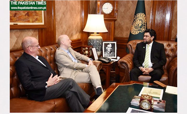 Dr. Rudiger Lotz Consul General of Germany,  calls on Kamran Khan Tessori Sindh Governor,  at Governor House
