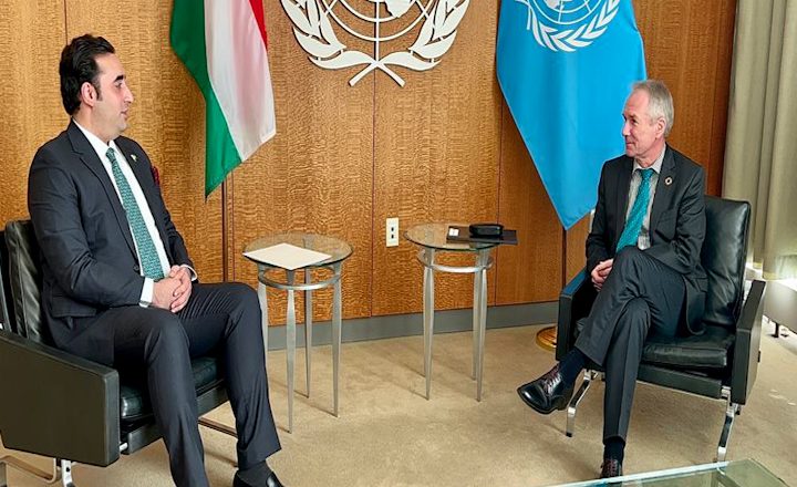 Pakistan Foreign Minister Bilawal Bhutto Zardari  met the President of the UN General Assembly