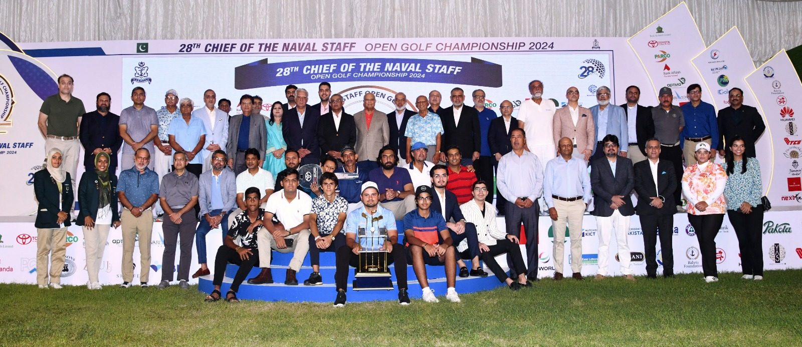 PRESS RELEASE

Directorate General Public Relations (Pakistan Navy)
Naval Headquarters Islamabad
Tel: 021- 48506128, 051-20062097

CLOSING CEREMONY OF 28TH CHIEF OF THE NAVAL STAFF OPEN GOLF CHAMPIONSHIP HELD AT KARACHI

Karachi, 11 Aug 24: Mr.	Ahmed Baig of Royal Palm Golf Club finally clinched the title of 28th CNS Open Golf Championship 2024 while Mr. Muhammad Shabbir of Margalla Greens Golf Club remained the runner-up in Professional category. The closing ceremony of the four day long Championship was held today at the picturesque Karachi Golf Club (KGC). 

Chief of the Naval Staff Admiral Naveed Ashraf was Chief Guest of the occasion. Chief of the Naval Staff, while commending the untiring efforts of Pakistan Navy, KGC staff and the organizers for seamless conduct of the Championship, also congratulated the winners for their remarkable success. He also lauded the high standards of the game which proved exciting and quality entertainment to the golf participants. He also appreciated the sponsors and media in supporting the game of golf and conduct of the Championship.

The matches were conducted in Professionals, Senior Professionals, Junior Professionals, Amateurs, Senior Amateurs, Veterans, Ladies and Junior categories. Beside Professionals, Mr. Muhammad Tariq won the title of Senior Professional category while Master Muhammad Ashass became the Champion in the Junior Pro category. In Amateur category, Mr. Omer Khalid stood as the Gross winner while Mr. Muhammad Zia Hai remained as the Net winner. In addition, a special prize of 'Toyota Fortuner was awarded to Mr. Muhammad Qasim for scoring 'Hole in One'.

More than 600 enthusiast golfers from across the country participated in this prestigious event. The Prize Distribution Ceremony was held and attended by large number of Dignitaries, Sponsors, Media persons and Seasoned Golfers. 

DIRECTOR GENERAL PUBLIC RELATIONS (NAVY)
The Pakistan Times
Pakistan Times
