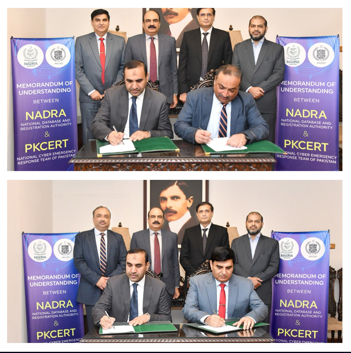 Press Release [English] NADRA, NTL and PKCERT join forces to make the cyber-world more secure Islamabad (2 September 2024): National Database and Registration Authority (NADRA), NADRA Technologies Limited (NTL) and the National Cyber Emergency Response Team of Pakistan (PKCERT) have signed Memorandums of Understanding (MoUs) to exchange cybersecurity threat intelligence and relevant data to enhance their security posture. The MoUs were signed here today at NADRA Headquarters, Islamabad in the presence of Chairman NADRA. The areas of collaboration include the exchange of cybersecurity threat intelligence and relevant data, timely and secure sharing of information on vulnerabilities, threats, and incidents, and coordinated responses to cybersecurity incidents affecting national infrastructure upon request. As part of the partnership, NADRA, NTL and PKCERT will conduct joint investigations and analyses of cybersecurity incidents. They will share best practices and methodologies for effective cybersecurity management and collaborate on research and development projects aimed at improving cybersecurity technologies and strategies. Additionally, the organizations will conduct joint training sessions on various domains of cybersecurity and collaborate on educational initiatives to enhance citizens' understanding of cybersecurity. The MoUs were signed by Chief Information Security Officer (CISO) NADRA, Dr. Monis Akhlaq, Chief Executive Officer NTL, Dr. Javed Ashraf and Director General PKCERT, Dr. Haider Abbas. The partnership between the two organizations will strengthen efforts towards creating a safer and more secure digital environment in Pakistan. The Pakistan Times Pakistantimes