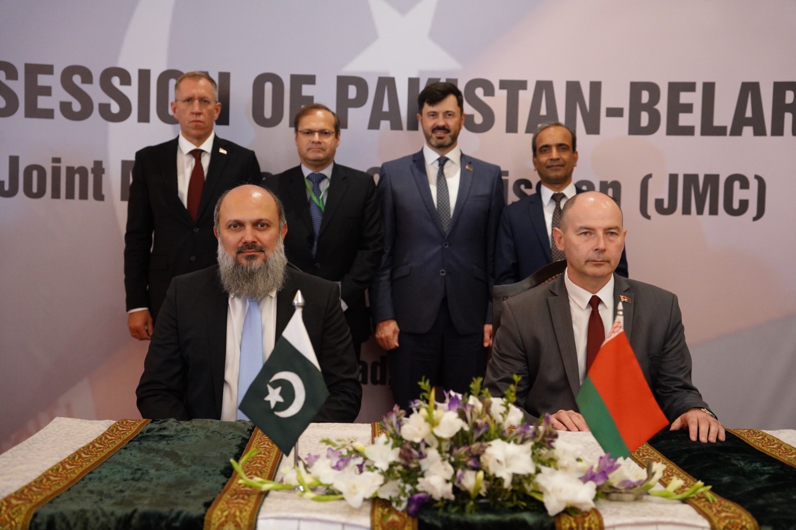 Revised Press Release ... PRESS RELEASE Islamabad: September 24, 2024 *Subject: 7th Session of Joint Ministerial Commission between Pakistan and Belarus* The 7th Session of the Pakistan-Belarus Joint Ministerial Commission (JMC) was held in Islamabad. The JMC was hosted by the Ministry of Economic Affairs, and co-chaired by Minister for Commerce, Mr. Jam Kamal Khan on Pakistan side. From the Belarusian side, H.E. Aleksei Kushnarenko, Minister for Energy was the co-chair. The session opened with welcome remarks from Mr. Muhammad Humair Karim, Special Secretary, Ministry of Economic Affairs, and Minister for Commerce (Pak Co-chair) who congratulated both countries on the commencement of the JMC. Following this, the Minister for Energy for Belarus (Belarus Co-chair) gave his opening remarks. In his welcome speech, Minister for Commerce Mr. Jam Kamal Khan extended a warm welcome to Minister Kushnarenko and the Belarusian delegation. He emphasized upon the need for trade diversification and increase in current trade volume between the two countries. He highlighted the significant potential for growth, especially in sectors like textiles and automotive manufacturing. The Minister extended his invitation to Belarusian investors in the field of agriculture machinery, automobiles, textiles to explore opportunities in Pakistan under the assistance of the Special Investment Facilitation Council. Belarusian Minister of Energy Aleksei Kushnarenko emphasized that the Joint Ministerial Commission is the seminal forum for enhancing the trade relations of the two nations. He expressed his commitment to ensuring Belarus's cooperation with Pakistan across key sectors such as heavy machinery industries, agriculture, textiles and automobiles. He expressed his satisfaction at the technical discussions carried out by both sides in these key sectors and emphasized that this Session will pave the way for charting tangible goals on both sides. The opening session was followed by technical sessions led by the Special Secretary, Ministry of Economic Affairs, Mr. Muhammad Humair Karim. Detailed discussions were held on specific agenda items pertaining to Trade & Commerce, Banking, Industries & Production, Transportation, Agriculture, Health, Education, Science & Technology, and Tourism. The sessions included comments from relevant line ministries from both Pakistan and Belarus. Both sides agreed on key decisions in the trade sector including efforts for trade diversification and an in-principle agreement on the Roadmap for Comprehensive Cooperation (2025-2027). In the sector of Industries and Agriculture, both sides agreed on transfer of agriculture technology from Belarus to Pakistan by establishing Belarusian agricultural machinery manufacturing plants in Pakistan and creation of JVs of high-tech Belarusian companies with Pakistani companies. In the field of automobiles, both sides agreed to explore the possibility of Public-Private Partnership with Minsk Automobile Plant, Belarus. During the JMC meeting, both sides signed the Memorandum of Understanding in the field of Textile Industry between the two countries. Protocol of the discussions held and decisions taken during the JMC was also signed by the two sides. The JMC concluded with a commitment to continue the close coordination between the two countries and signing of major agreements during the upcoming high-level visits of the Prime Minister of Belarus for the SCO Summit (October, 2024) and President of Belarus in Pakistan (November, 2024). The pakistan Times Pakistan Times Dailythepakistantimes 