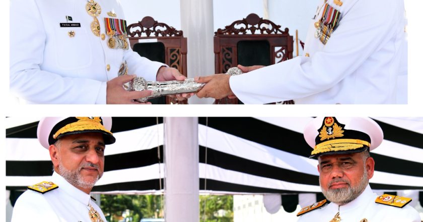 VICE ADMIRAL MUHAMMAD FAISAL ABBASI AND REAR ADMIRAL ABDUL MUNIB TAKE OVER AS COMMANDER KARACHI AND COMMANDER PAKISTAN FLEET