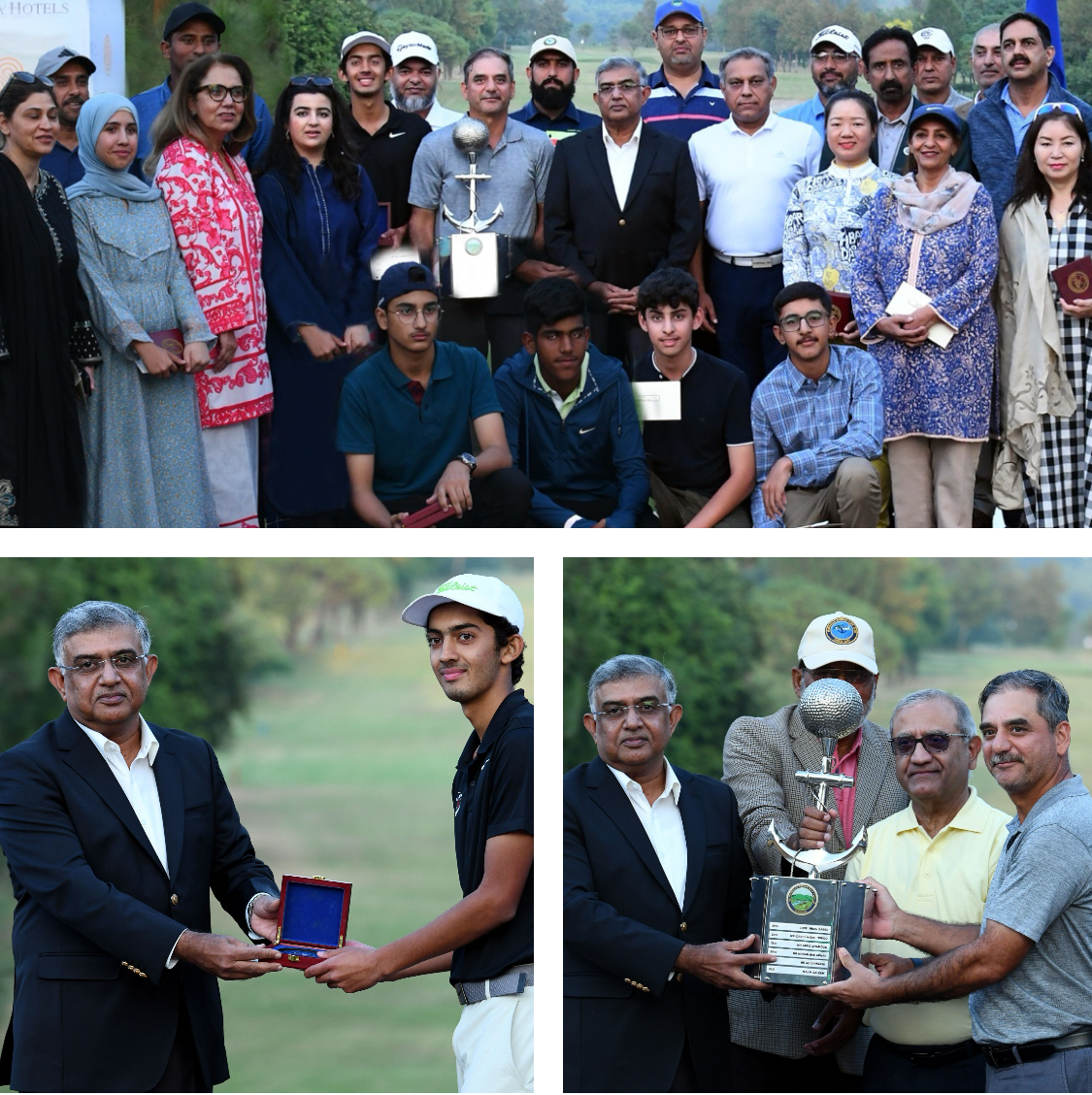 PRESS RELEASE DIRECTORATE GENERAL PUBLIC RELATIONS (PAKISTAN NAVY) NAVAL HEADQUARTERS Tel: 021-48506127-8, 051-20062097 *AHMAD ZAFAR HAYAT CLINCHES THE TITLE OF 17th CHIEF OF THE NAVAL STAFF AMATEUR GOLF CUP 2024, WHEREAS IRTAZA HUSSAIN DECLARED WINNER OF NET CATEGORY* Islamabad, 03 Nov 24: Ahmad Zafar Hayat won the title of the 17th Chief of the Naval Staff Amateur Golf Cup 2024, whereas Irtaza Hussain was declared the winner of Net Category. While Mr. Alam Afzal, Miss Humna Amjad and Master Abdullah Khan won the titles in the Senior, Ladies, and Junior categories, respectively. Chief of the Naval Staff Admiral Naveed Ashraf graced the prize distribution ceremony as the Chief Guest. While addressing the ceremony, the Chief of the Naval Staff congratulated the prize winners on their well-earned success, appreciated their skills and dexterity, and commended the high standard of golf displayed by all participants throughout the event. He also lauded the consistent and generous support from sponsors, the media, and the management of Margalla Greens Golf Club (MGGC); without whom, the event would not have been such a resounding success. The four-day-long Golf Cup was held from 31st October to 3rd November at the scenic Margalla Greens Golf Club (MGGC) in Islamabad. Around 300 golfers from across Pakistan participated in various categories, including Amateurs, Seniors, Ladies, and Juniors. The Golf Cup has been part of the National Golf Circuit since 2007 and is considered one of the finest competitions. It symbolizes the Pakistan Navy’s steadfast commitment to promoting sports. The closing and prize distribution ceremony was attended by various dignitaries, including officers, organizers, sponsors, golfers, and members of the media fraternity. DIRECTOR GENERAL PUBLIC RELATIONS (NAVY) Tge pakistan Times Pakistan Times Dailythepakistantimes 