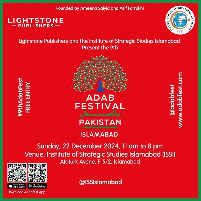 ISSI in collaboration with Lightstone Publishers hosting “9th Adab Festival Pakistan”