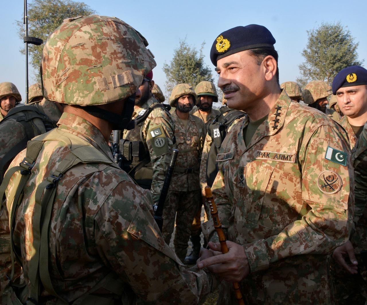 *ISPR*
*Rawalpindi, 3 December 2024*:
Chief of the Army Staff, General Syed Asim Munir, NI (M), visited troops participating in a field training exercise near Narowal and Sialkot. He was given a comprehensive brief on the objectives and conduct of the exercise, which aimed to refine professional skills and battlefield procedures essential for addressing emerging operational challenges.

During the exercise, integrated fire and maneuver operations were conducted by various elements, including Armour, Infantry, Mechanized Infantry, Artillery, Air Defence, Army Aviation and Anti-Tank Guided Missile units. The exercise also demonstrated the effective employment of electronic warfare capabilities and information operations designed to disrupt enemy communications and counter disinformation strategies in a modern battlefield environment.

COAS spent the day in the field alongside the troops, commending their training standards, operational readiness, and high state of morale. In his interaction with the participants, he emphasized the critical importance of maintaining constant preparedness to counter any potential threats posed by adversaries.

“The Pakistan Armed Forces, with the resolute support of the nation, are fully capable of safeguarding the territorial integrity and sovereignty of our beloved motherland against the entire spectrum of threats,” the COAS affirmed.

Earlier, upon his arrival at the exercise area, COAS was welcomed by the Commander Gujranwala Corps and the Inspector General of Training and Evaluation.
The Pakistan Times
Pakistan Times
