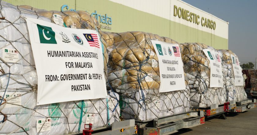 Chartered flight carrying 40 tons relief items will take off tomorrow from Islamabad to Kuala Lumpur