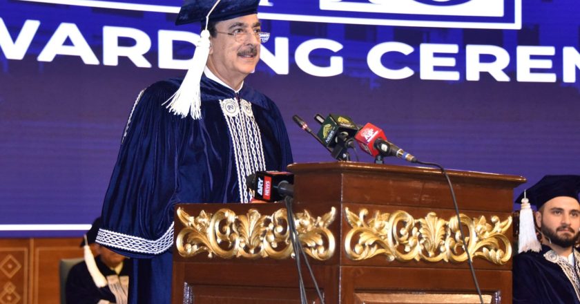 Chairman Senate Syed Yousuf Raza Gilani addresses Iqra University’s 25th Degree Awarding Ceremony