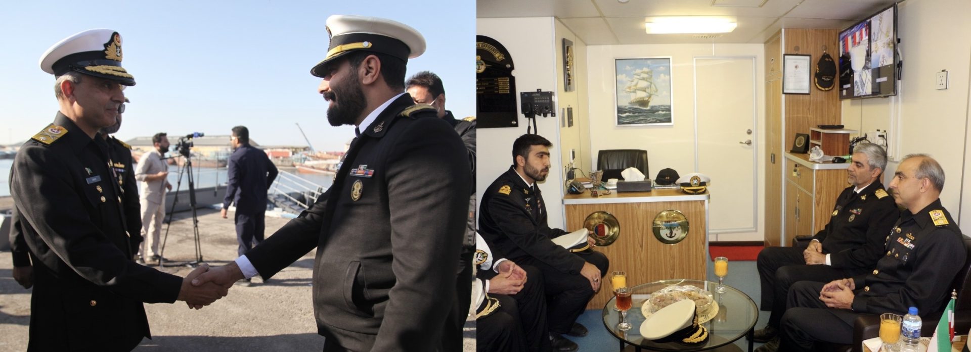 PRESS RELEASE

Directorate General Public Relations (Pakistan Navy)
Naval Headquarters, Islamabad

Tel: 021-48506127-8, 021-9201467, 051-20062097

PAKISTAN NAVY SHIPS VISIT IRAN DURING OVERSEAS DEPLOYMENT

Islamabad, 02 Jan 25: 	During an overseas deployment to the Arabian Gulf, Pakistan Navy ships RASADGAR and AZMAT, along with Pakistan Maritime Security Agency ship DASHT, visited Port Bandar Abbas, Iran. The flotilla was led by Commander 14th Destroyer Squadron, Commodore Muhammad Umair.

Upon arrival at the port, Pakistan Navy ships were warmly received by representatives of Pakistan Embassy and officials from the host Navy. The Mission Commander, along with the Commanding Officers, held meetings with naval leadership of Iran. During these interactions, matters of mutual interest, Navy-to-Navy engagements, and cooperation in maritime security were discussed. The Mission Commander also conveyed well-wishes from Chief of the Naval Staff, Admiral Naveed Ashraf, for the people of Iran.

Following the port call, both PN and PMSA ships conducted a Passage Exercise with an Iranian Navy ship. The exercise at sea aimed to enhance interoperability between the two navies and promote shared learning through coordinated activities.

The visit of the PN flotilla to Iran is expected to further strengthen existing diplomatic ties and cordial relations between the two nations.

Director General Public Relations (Navy)
The pakistan Times
Pakistan Times
