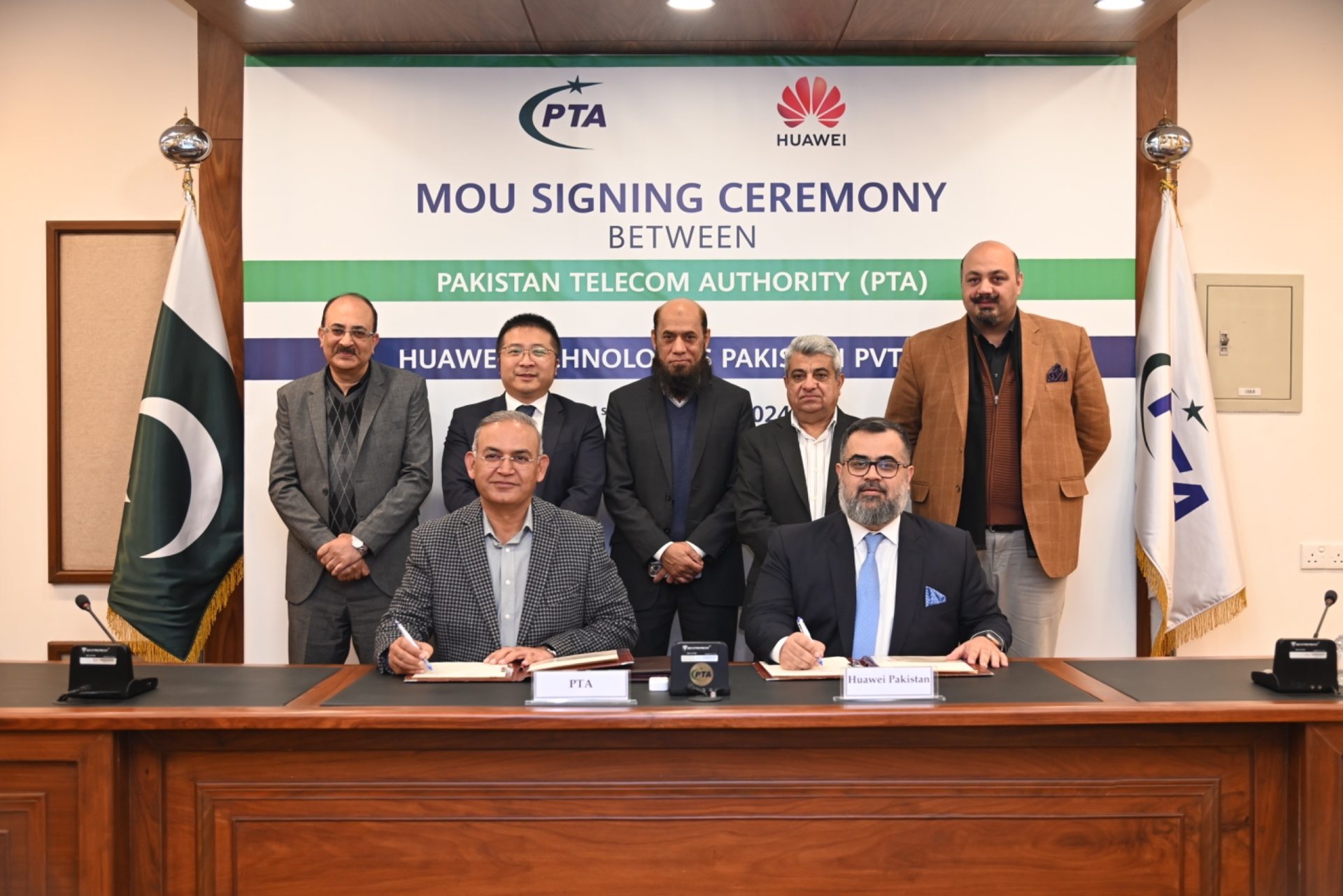 Press Release

PTA and Huawei Pakistan Sign MoU to strengthen collaboration in IT and Telecom sector 

Islamabad, December 31, 2024 – The Pakistan Telecommunication Authority (PTA) and Huawei Pakistan have signed a Memorandum of Understanding (MoU) to strengthen collaboration in IT and Telecom sectors. The agreement, signed at PTA Headquarters, focuses on capacity building, technology innovation, cybersecurity, and digital inclusion.

The partnership aims to drive advancements in 5G, Artificial Intelligence, and IoT while promoting secure digital infrastructure and bridging the digital divide.

Chairman PTA, Major General (R) Hafeez Ur Rehman (HIM), remarked, “This MoU represents a significant step in Pakistan’s digital transformation, enabling enhanced infrastructure and fostering innovation for sustainable growth.”

Deputy CEO Huawei Pakistan, Mr. Ahmed Bilal Masud, highlighted, “Huawei remains committed to empowering Pakistan’s digital ecosystem and advancing its technological capabilities.”

This collaboration aligns with Pakistan’s vision of a digitally empowered economy, fostering technological excellence and equitable access to IT services nationwide.
The pakistan Times
Pakistan Times
