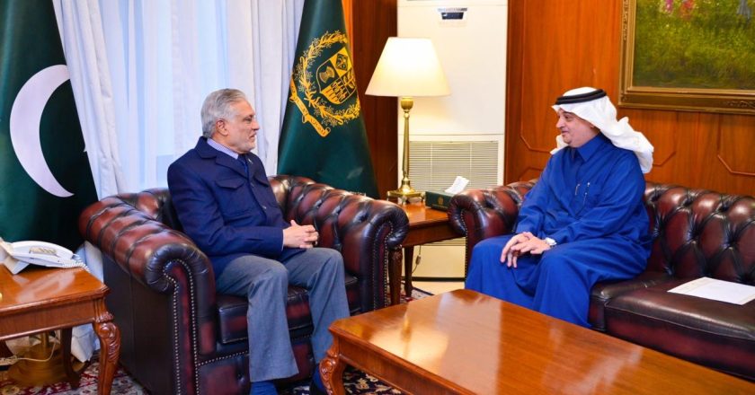 Nawaf bin Saeed Ahmad Al-Malkiy called on Deputy Prime Minister/Foreign Minister, Senator Mohammad Ishaq Dar