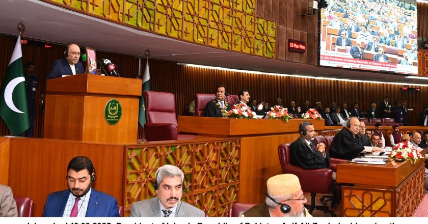 President of the Islamic Republic of Pakistan Address to the Joint Session of Parliament At the beginning of the 2nd Parliamentary Year Islamabad