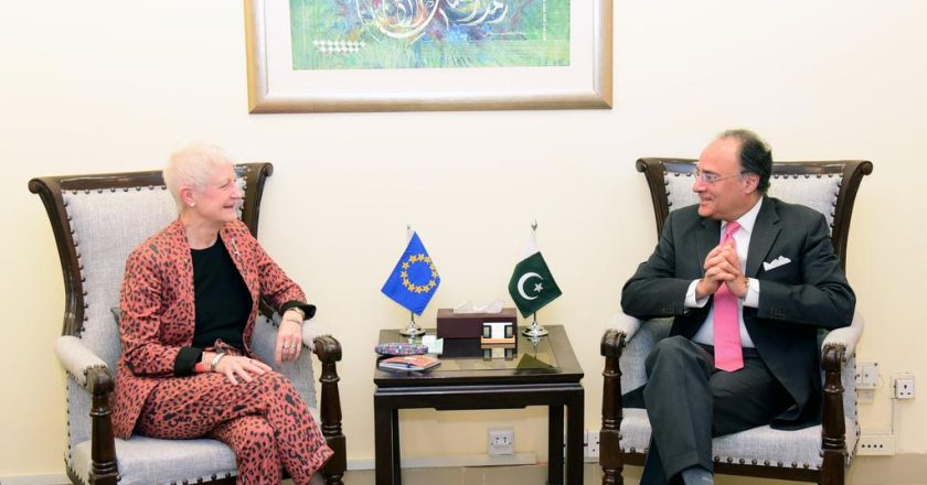 EU Ambassador Dr. Riina Kionka Calls on Finance and Revenue Minister Senator Muhammad Aurangzeb