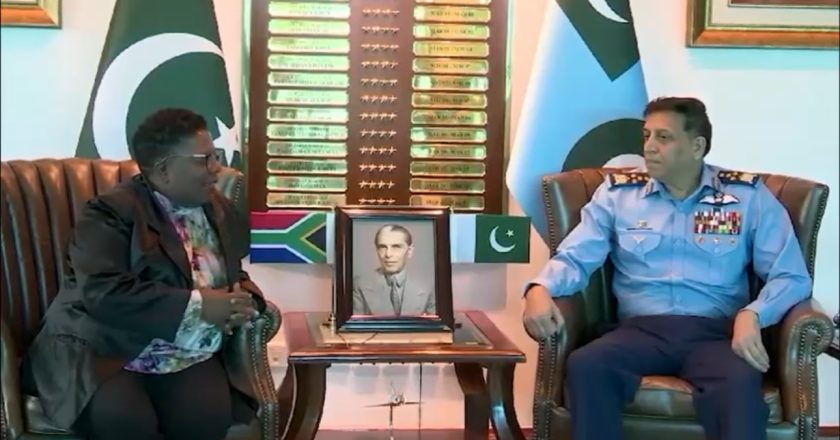 High-level defence delegation from the Republic of South Africa called on Air Chief Marshal Zaheer Ahmed Baber Sidhu, Chief of the Air Staff, Pakistan Air Force