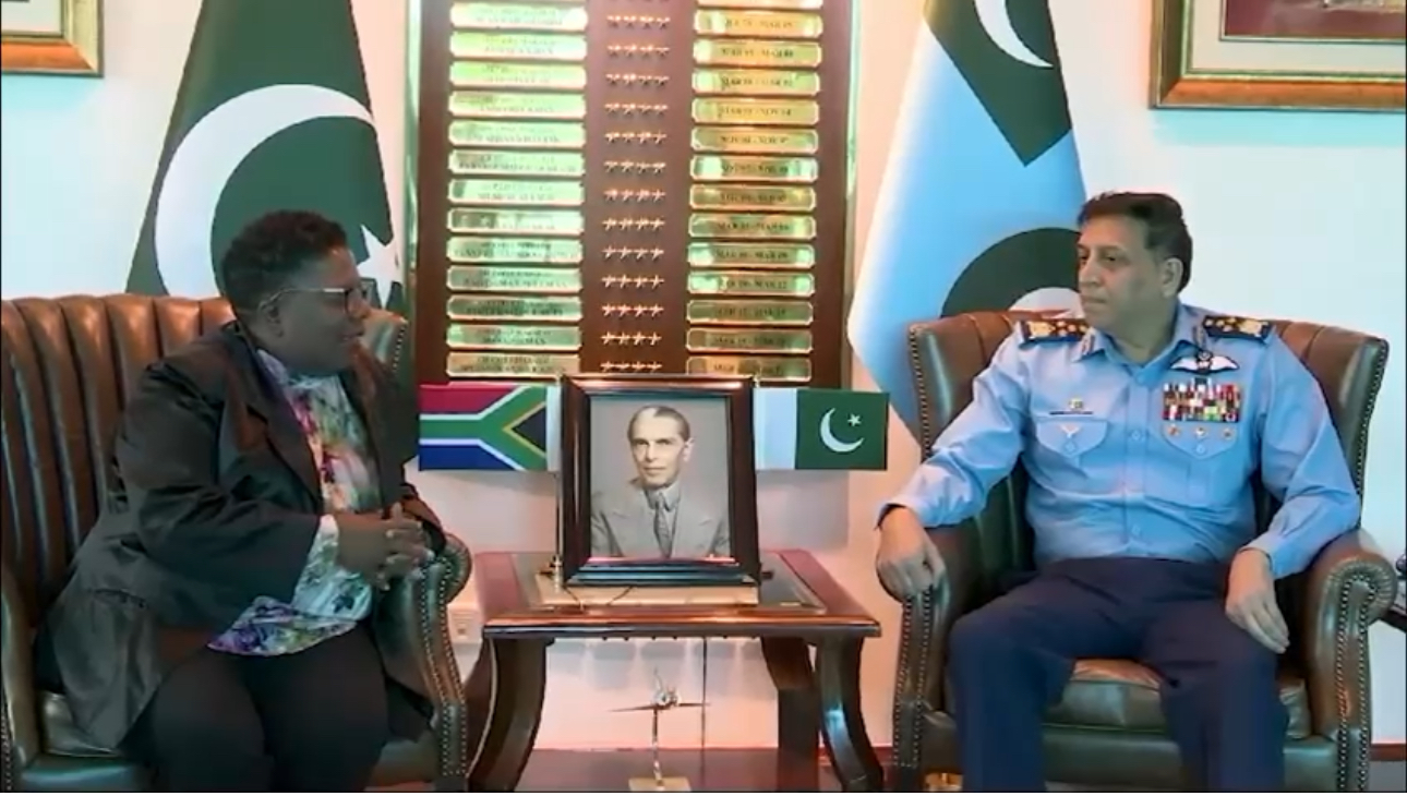 High-level defence delegation from the Republic of South Africa called on Air Chief Marshal Zaheer Ahmed Baber Sidhu, Chief of the Air Staff, Pakistan Air Force