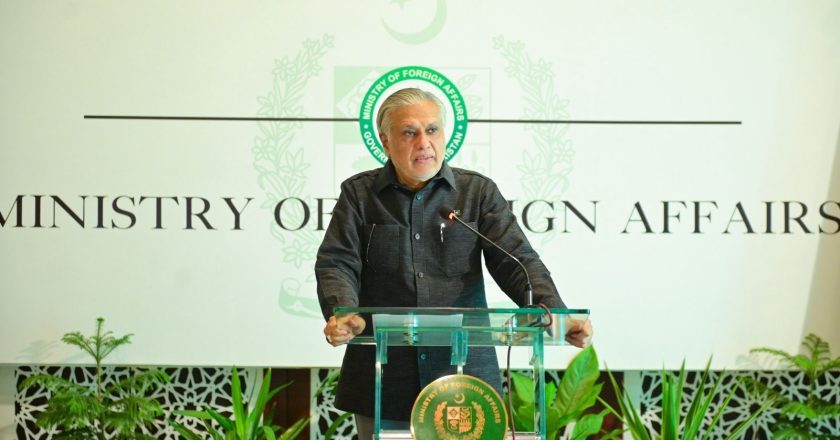 Foreign Minister Senator Mohammad Ishaq Dar met with the officers of the Foreign Office