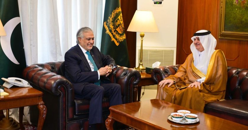Saudi Ambassador to Pakistan, Nawaf bin Saeed Al-Malkiy, called on the Deputy Prime Minister Mohammad Ishaq Dar