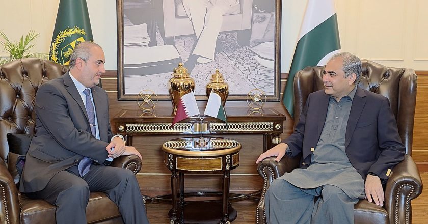Ambassador of Qatar Ali Mubarak Ali Essa Al-Khater Calls on Interior Minister Mohsin Naqvi