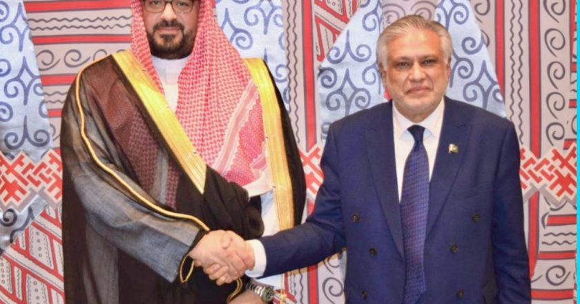 DEPUTY PRIME MINISTER/FOREIGN MINISTER ISHAQ DAR MEETS WITH SAUDI MINISTER FAISAL FADHIL AL-IBRAHIM DURING PAKISTAN’S PRESIDENCY OF THE UN SECURITY COUNCIL