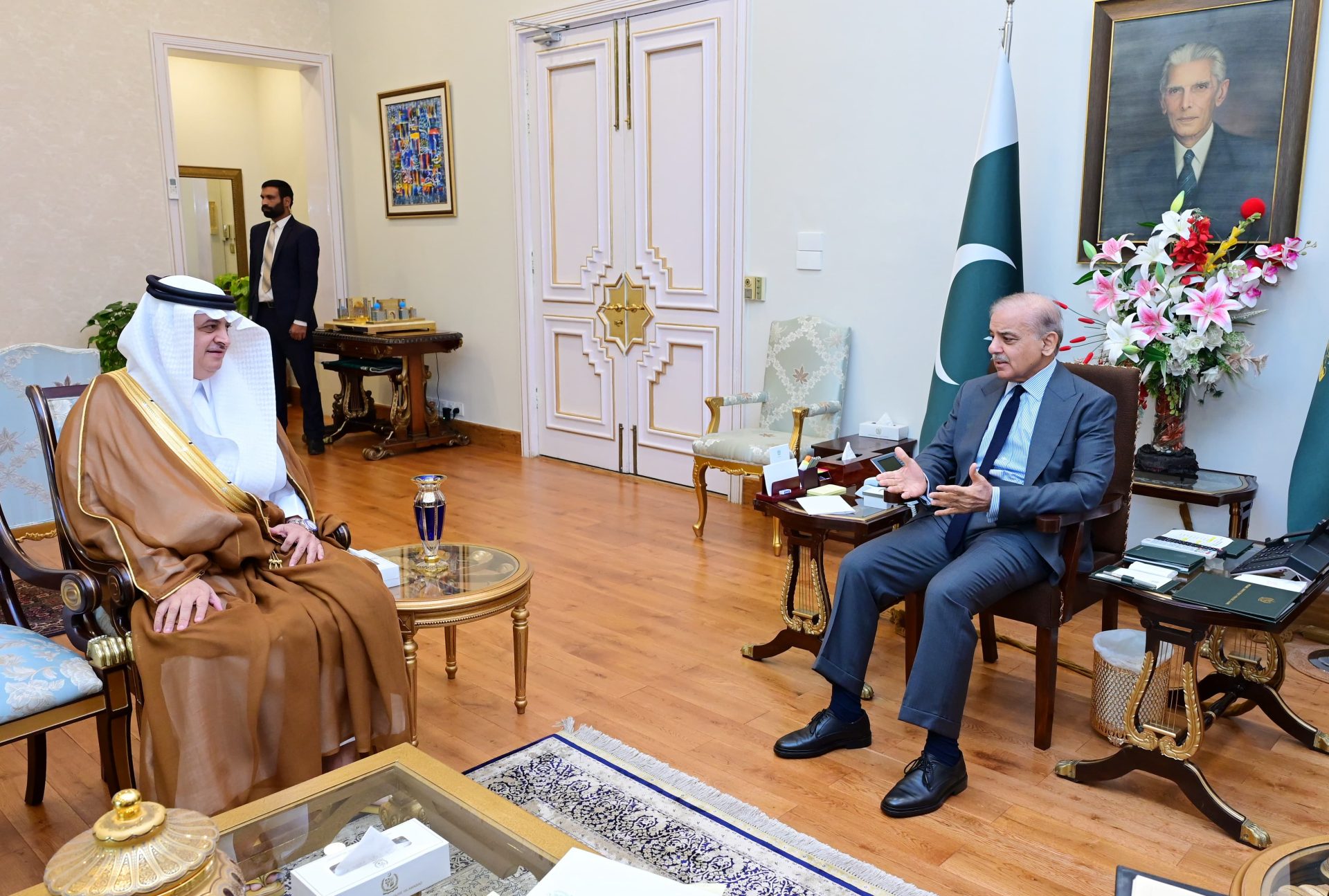Ambassador of the Kingdom of Saudi Arabia Nawaf bi. Saeed al Malikiy called on Prime Minister Muhammad Shehbaz Sharif