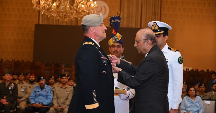Government of Pakistan has conferred the prestigious award of Nishan-e-Imtiaz (Military) upon General Michael E. Kurilla, Commander of United States Central Command: ISPR