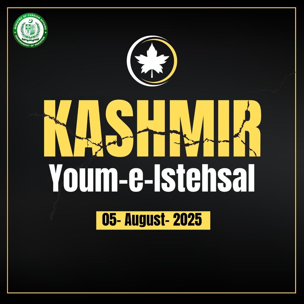 Sixth anniversary of India’s illegal and unilateral actions of 5 August 2019 in Indian Illegally Occupied Jammu and Kashmir