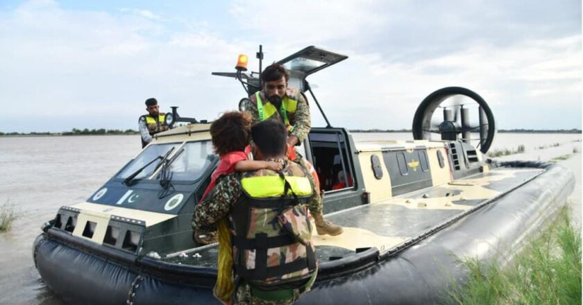 PAKISTAN NAVY CONDUCTS EXTENSIVE RESCUE OPERATIONS IN FLOOD HIT AREAS ACROSS THE COUNTRY