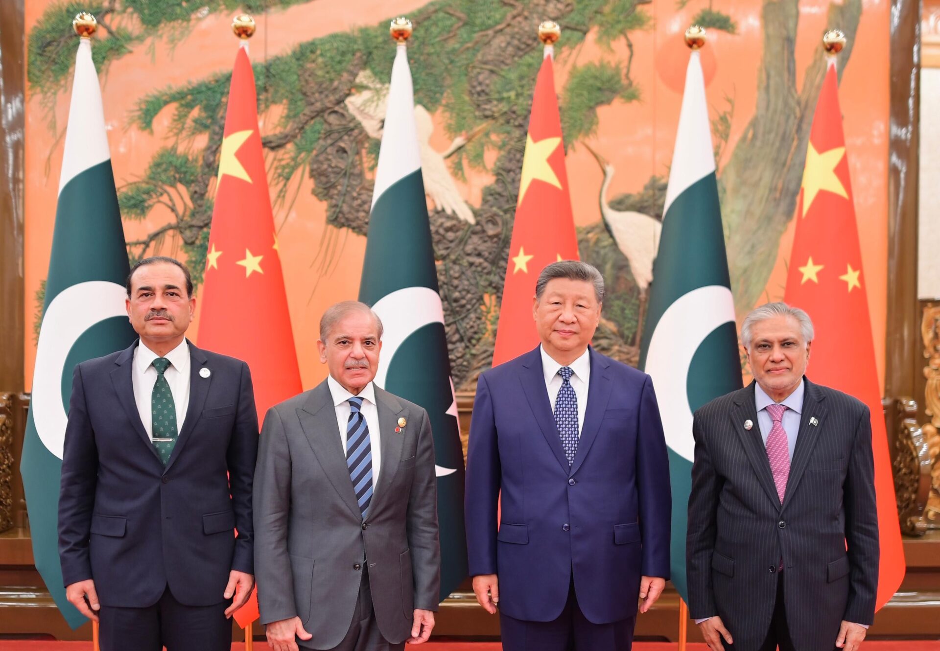 Prime Minister Muhammad Shehbaz Sharif, who is currently on an official visit to China, met with His Excellency President Xi Jinping of the People’s Republic of China at the Great Hall of the People in Beijing today.During their warm and cordial meeting, the two leaders reaffirmed their shared commitment to further strengthen the iron-clad, all-weather strategic cooperative partnership between Pakistan and China.The Prime Minister congratulated President Xi Jinping on the successful conclusion of the SCO Council of Heads of State Summit in Tianjin and extended felicitations on the 80th anniversary of the World’s Anti-Fascist War.Lauding President Xi’s visionary and transformational leadership that continues to inspire China’s journey towards modernization and prosperity, the Prime Minister said Pakistan takes great pride in China’s achievements and stands ready to work closely with China in this shared journey.The Prime Minister appreciated China’s steadfast support for Pakistan’s sovereignty, territorial integrity, and socio-economic development. He underscored the significance of the China-Pakistan Economic Corridor (CPEC) as the flagship project of President Xi’s Belt and Road Initiative (BRI) and reaffirmed Pakistan’s commitment to the successful implementation of the upgraded phase of CPEC, with its five new corridors, which will further strengthen the Pakistan-China community with a shared future.The Prime Minister also hailed President Xi’s strong commitment to multilateralism and expressed Pakistan’s support for China’s landmark initiatives including the Global Governance Initiative, Global Development Initiative, Global Security Initiative, and Global Civilization Initiative. He said these initiatives would serve the collective good of humanity by advancing peace, stability, and sustainable development.President Xi reaffirmed China’s resolve to continue supporting Pakistan in all areas of economic growth and development, particularly as the two countries move into the second phase of CPEC focusing on Pakistan’s key economic sectors.The two leaders emphasized that the Pakistan-China relationship is unique and unparalleled, and agreed on the need to reflect this in enhanced bilateral cooperation. They also exchanged views on important regional and global developments and agreed to maintain close coordination in this regard.On the occasion, Prime Minister Shehbaz Sharif renewed his most cordial invitation to President Xi Jinping to undertake an official visit to Pakistan next year, when the two countries will celebrate the 75th anniversary of the establishment of diplomatic relations.