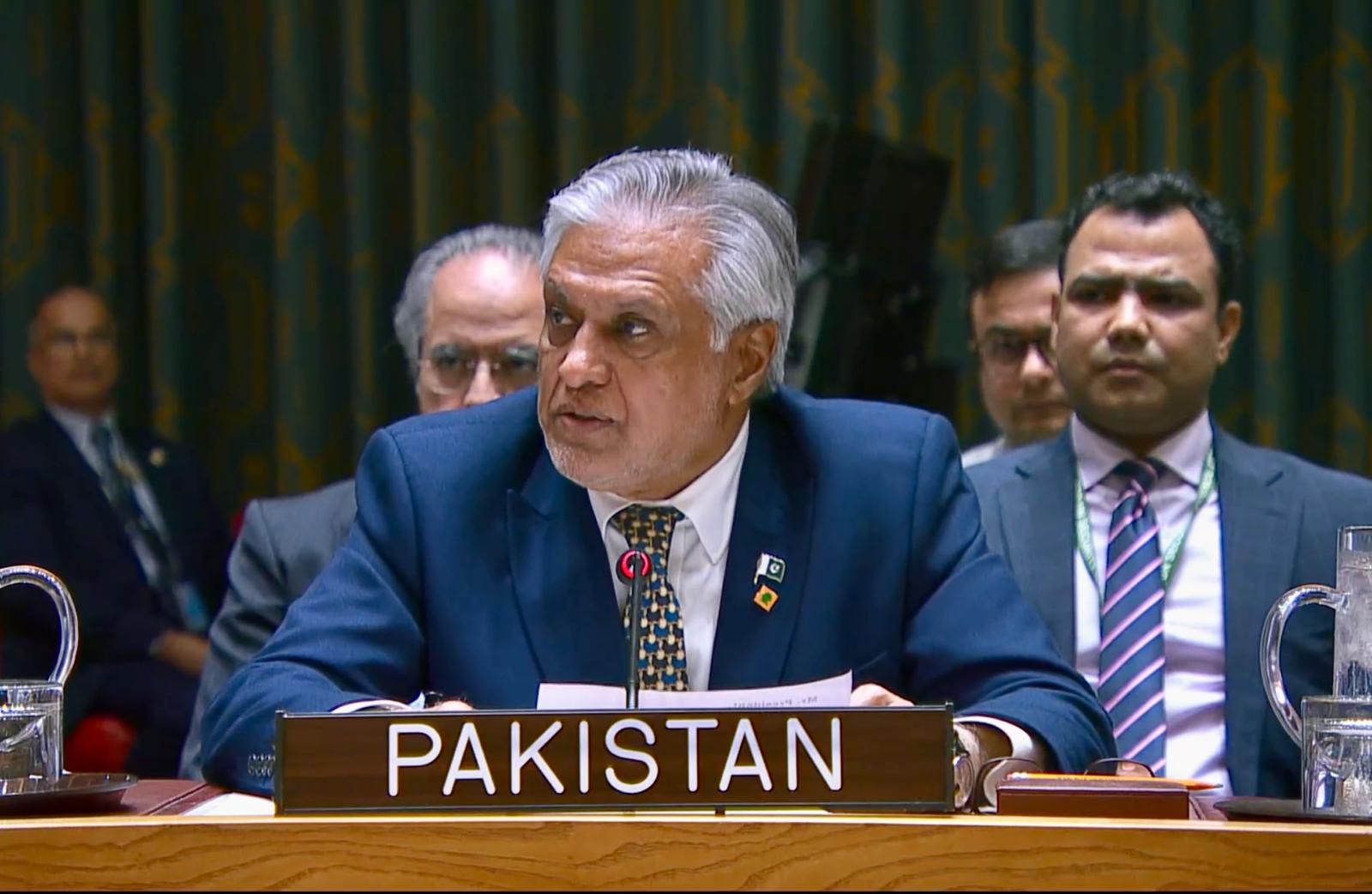 Deputy Prime Minister & Foreign Minister Ishaq Dar Urges Urgent Action for Ceasefire and Justice in Palestine at UN Security Council