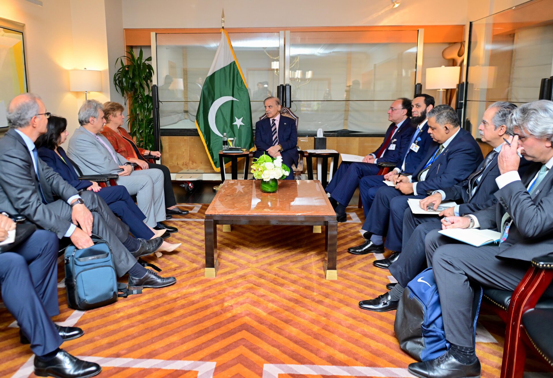 Prime Minister Shehbaz Sharif Meets IMF Managing Director Kristalina Georgieva on UNGA Sidelines