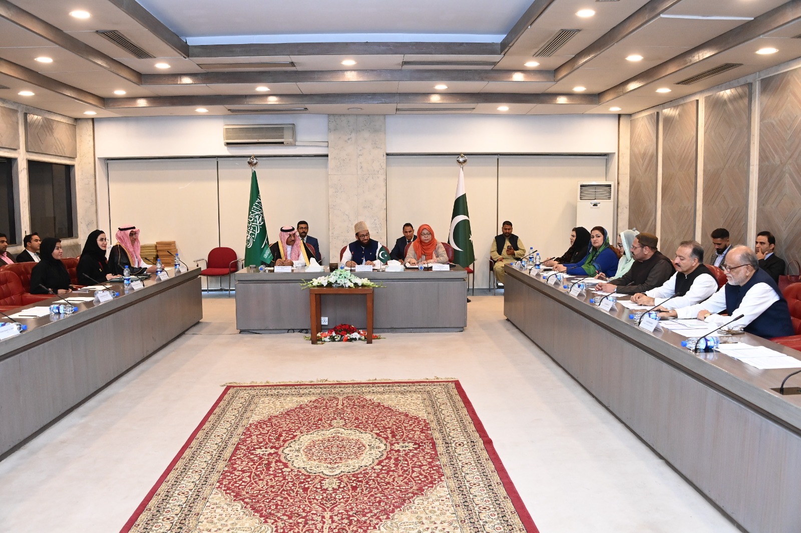 **Press Release** **Pakistan–Saudi Arabia Parliamentary Friendship Group Meets Saudi Shura Council Delegation** **Islamabad, October 7, 2025 (Kamran Raja):** The Pakistan–Saudi Arabia Parliamentary Friendship Group (PFG), chaired by Federal Minister for Religious Affairs and Interfaith Harmony Sardar Muhammad Yousaf Zaman, held a meeting with a visiting delegation of the Saudi Shura Council at the Parliament House, Islamabad. The Saudi delegation was led by Eng. Khaled Abdullah Al Buraik and included Mr. Ahmed Abdulrahman, Dr. Ebtisam Abdullah Al Jubair, and senior officials of the Shura Council. Members of the National Assembly Mr. Mujahid Ali, Syed Hafeezuddin, Ms. Zeb Jaffar, Ms. Sehar Kamran, Ms. Shagufta Jumani, and Mr. Muhammad Usman Badini attended the meeting. Welcoming the delegation, Sardar Muhammad Yousaf Zaman said the visit reflects the deep-rooted brotherhood and partnership between Pakistan and Saudi Arabia. He highlighted the recent Strategic Mutual Defence Agreement as a milestone in strengthening bilateral relations and reaffirmed Pakistan’s commitment to the sovereignty and territorial integrity of the Kingdom. The Group emphasized the importance of inter-parliamentary cooperation and people-to-people contacts. They noted that the Pakistan–Saudi Arabia Parliamentary Friendship Group serves as a key platform to advance joint initiatives and legislative collaboration. Eng. Khaled Abdullah Al Buraik expressed appreciation for the warm hospitality and reaffirmed the Kingdom’s commitment to enhancing cooperation with Pakistan in defence, trade, investment, technology, renewable energy, and parliamentary exchanges. Both sides agreed to continue regular parliamentary engagement to promote mutual understanding and strengthen the brotherly ties between Pakistan and Saudi Arabia. The Pakistan Times 