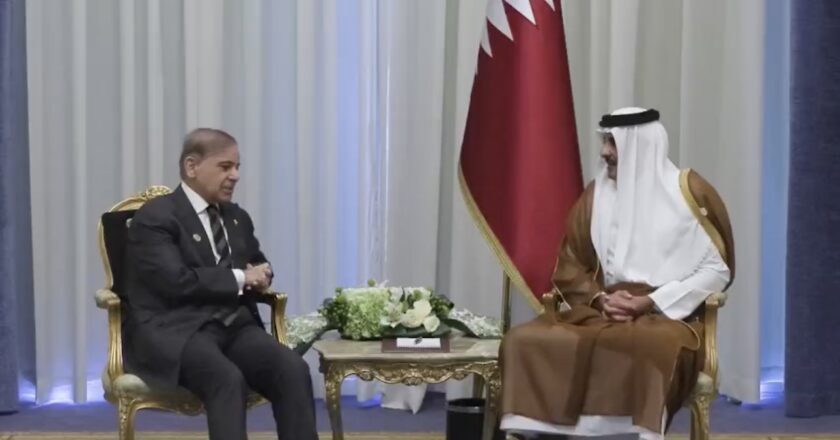 Prime Minister Muhammad Shehbaz Sharif met with His Highness Sheikh Tamim bin Hamad Al Thani, the Amir of Qatar