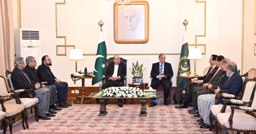 Prime Minister Shehbaz Sharif Calls on President Asif Ali Zardari at Aiwan-e-Sadr