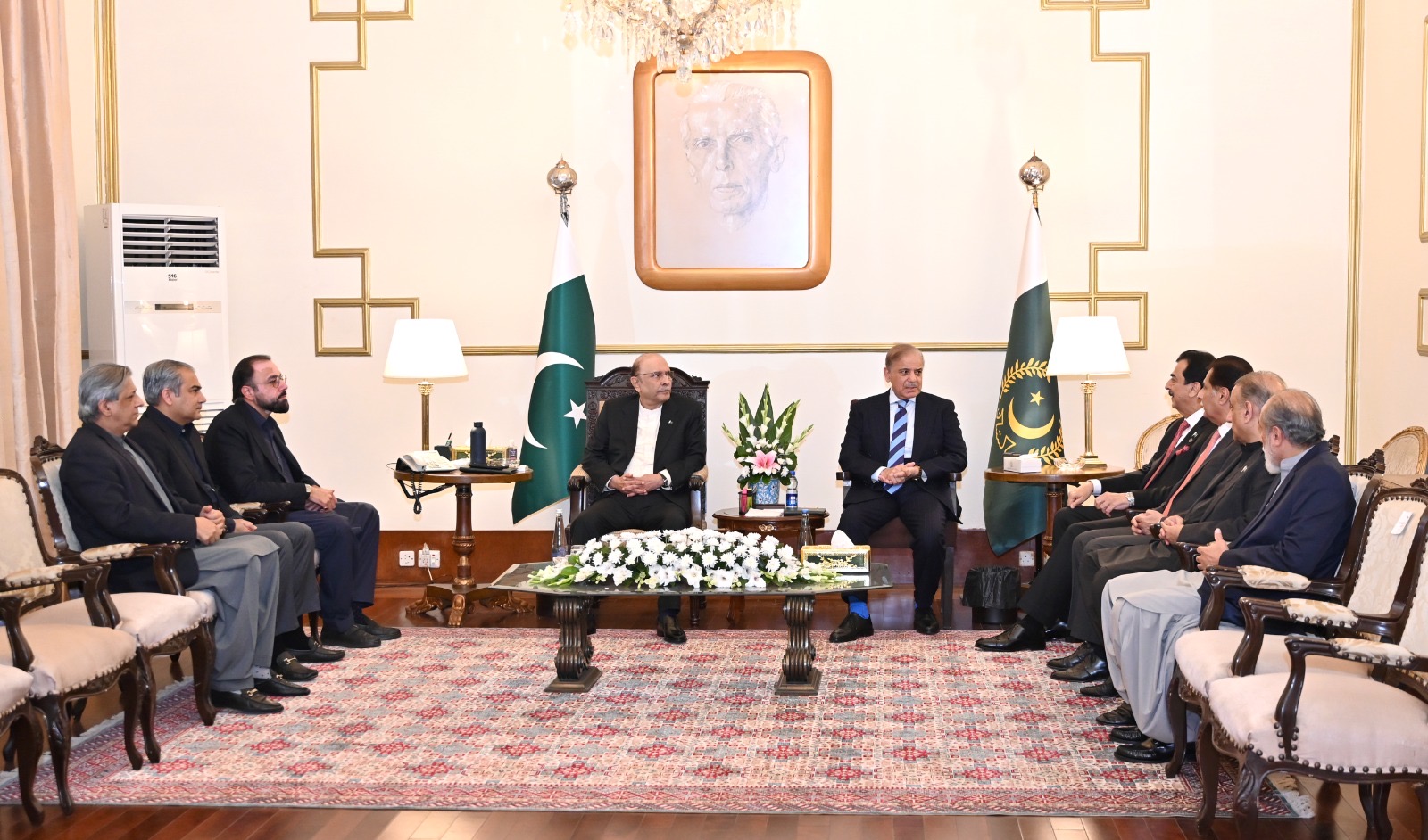 Prime Minister Shehbaz Sharif Calls on President Asif Ali Zardari at Aiwan-e-Sadr