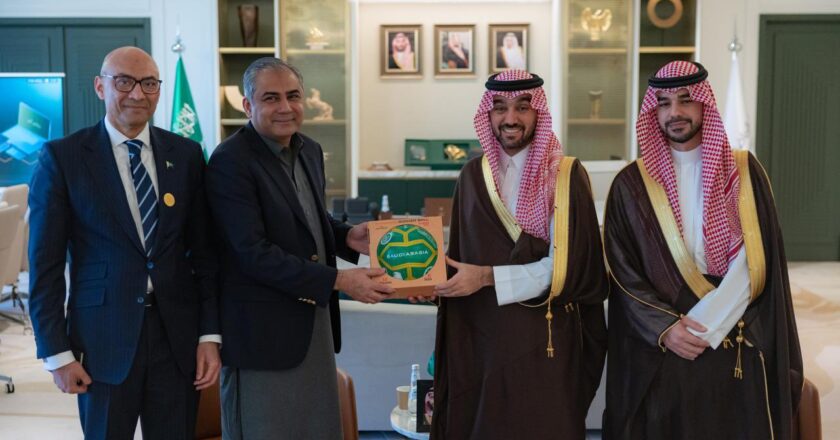 Federal Minister for Interior & Narcotics Control and Chairman PCB Mohsin Naqvi meets Saudi Minister of Sports in Riyadh ‎
