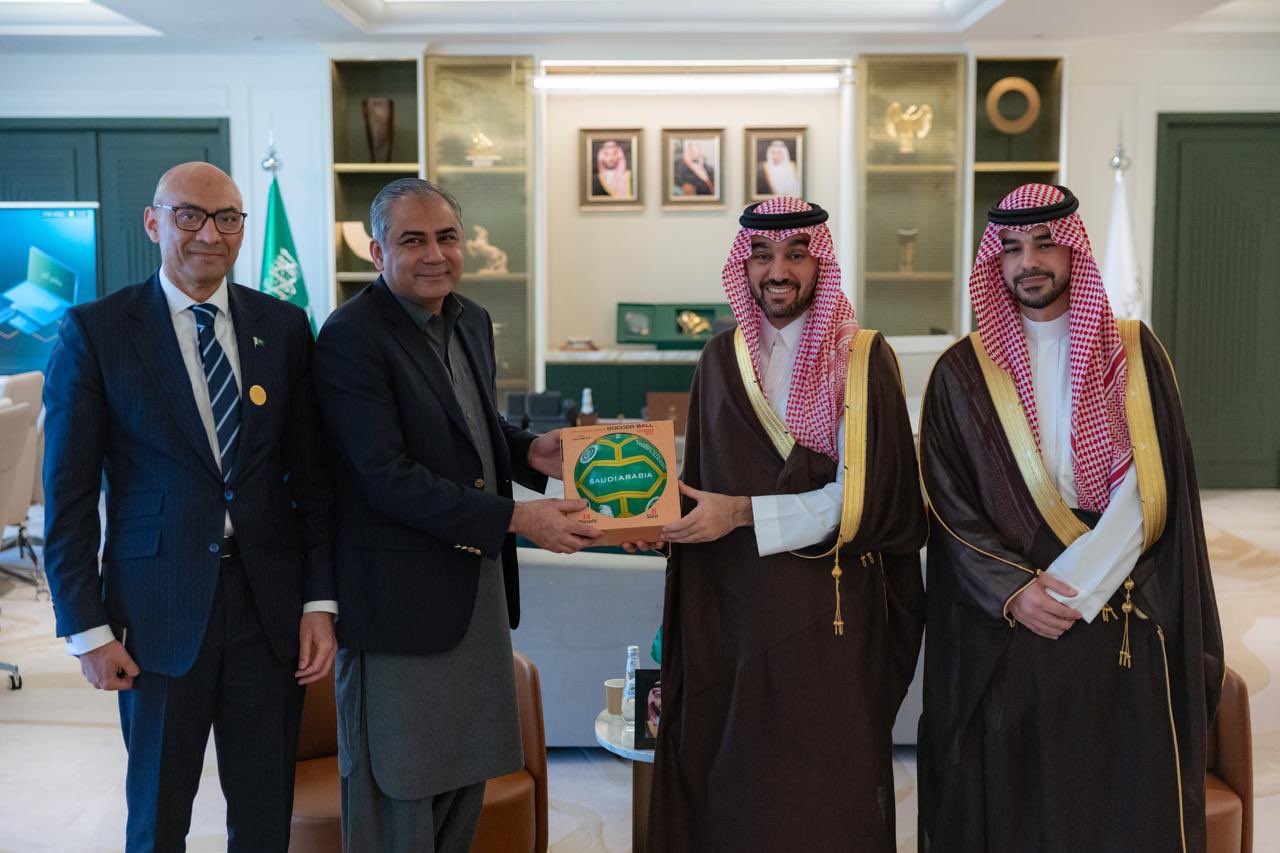 Federal Minister for Interior & Narcotics Control and Chairman PCB Mohsin Naqvi meets Saudi Minister of Sports in Riyadh ‎