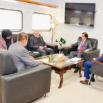 Iranian Ambassador Dr. Reza Amiri Moghaddam calls on Federal Minister for Railways Muhammad Hanif Abbasi