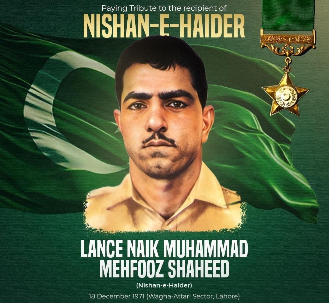 Armed Forces Pay Tribute to Lance Naik Muhammad Mehfooz Shaheed on Martyrdom Anniversary: ISPR