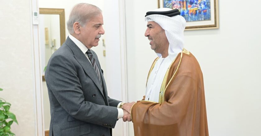H.E. Salem Mohammed Salem Al Bawab Al Zaabi, Ambassador of the United Arab Emirates (UAE) to Pakistan calls on Prime Minister Muhammad Shehbaz Sharif