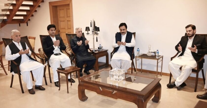 Deputy Chairman Senate, Syedal Khan Nasir, visited the residence of renowned social figure Malik Ikhlaq Ahmed in Islamabad to offer his condolences and recite Fateha