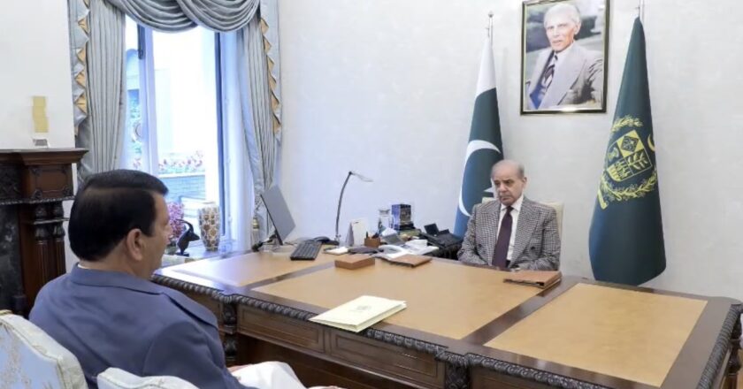 Prime Minister Muhammad Shehbaz Sharif held a meeting with the Minister for Kashmir Affairs and Gilgit-Baltistan, Engineer Amir Muqam.