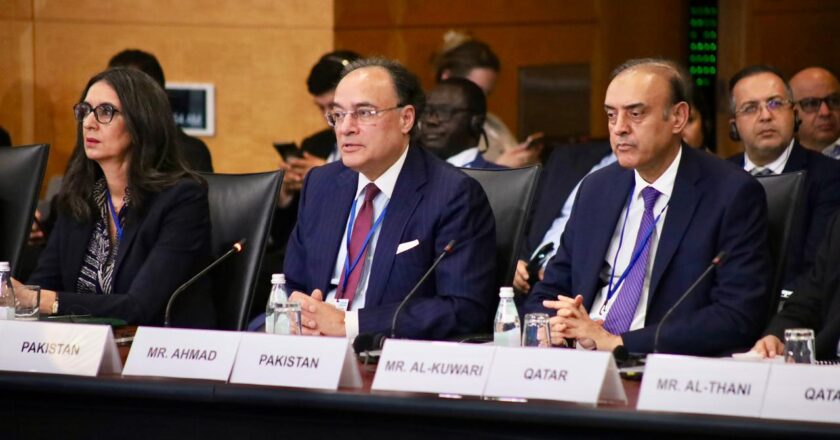 وزیر خزانہ سینیٹر محمد اورنگزیب کا آئی ایم ایف کے میناپ اجلاس میں خطاب، عالمی معاشی جھٹکوں سے نمٹنے کے اقدامات پر روشنی