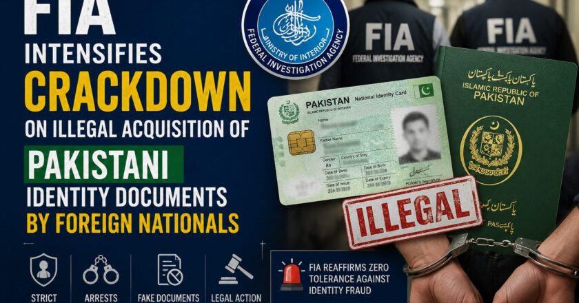 FIA Intensifies Crackdown on Illegal Acquisition of Pakistani Identity Documents by Foreign Nationals