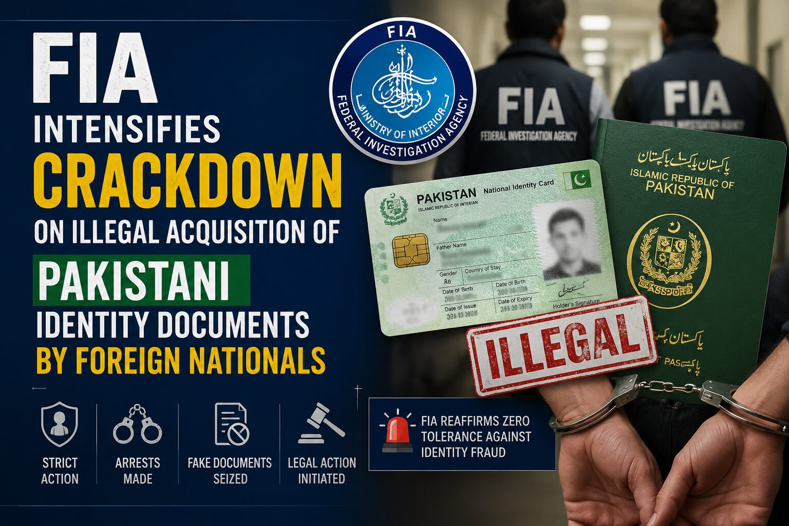 FIA Intensifies Crackdown on Illegal Acquisition of Pakistani Identity Documents by Foreign Nationals