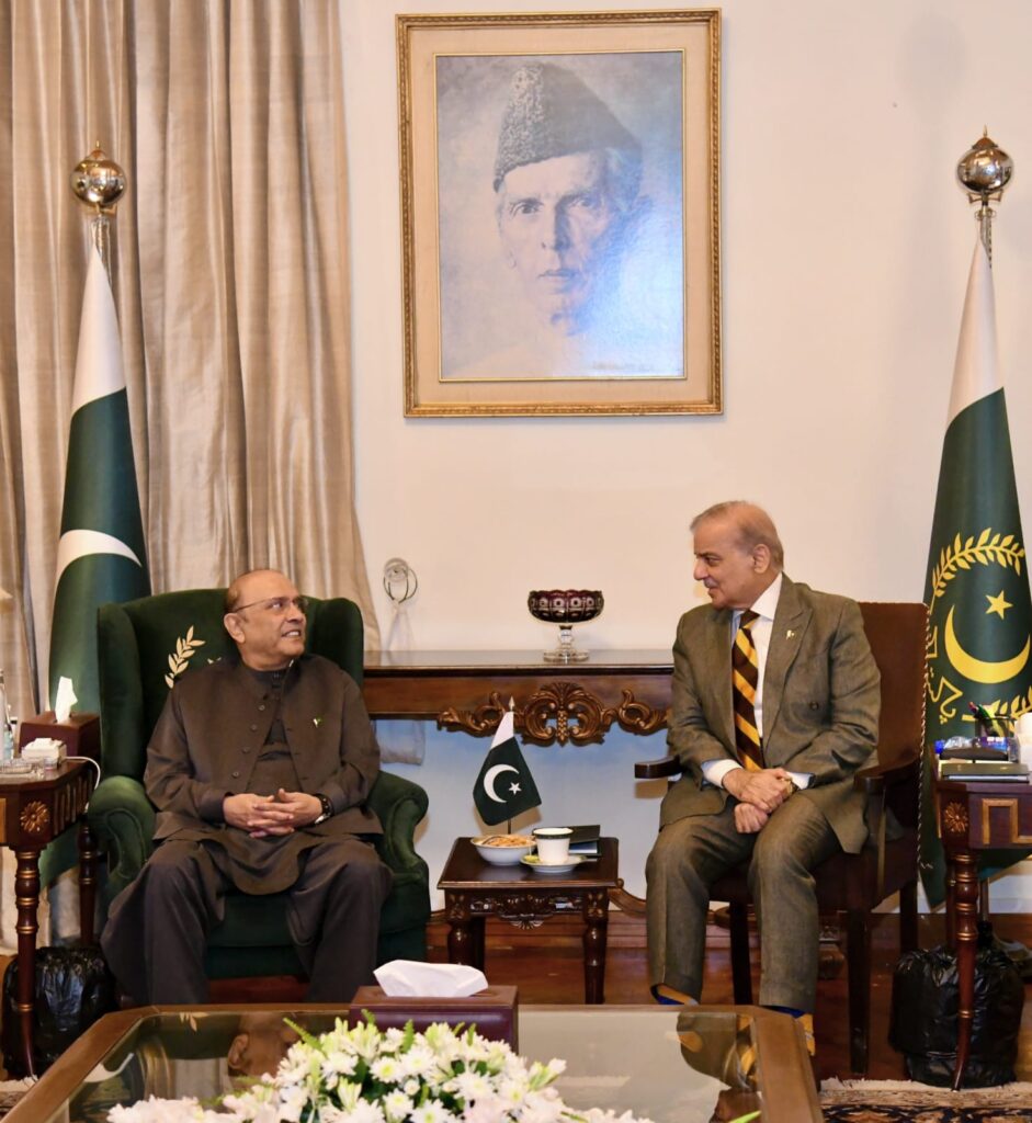 Prime Minister Shehbaz Sharif Meets President Zardari at Aiwan-e-Sadr
