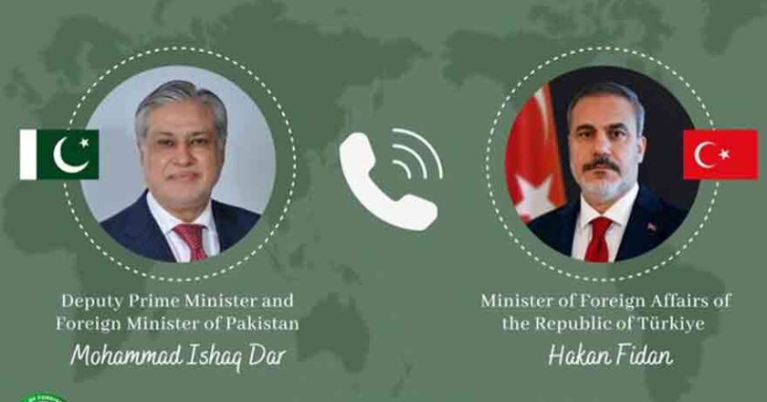 Dar, Turkish FM Discuss Regional Developments, Bilateral Ties