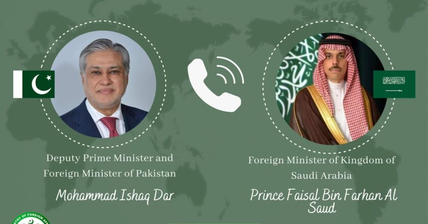 Ishaq Dar, Saudi Foreign Minister Discuss Regional Developments, Multilateral Cooperation