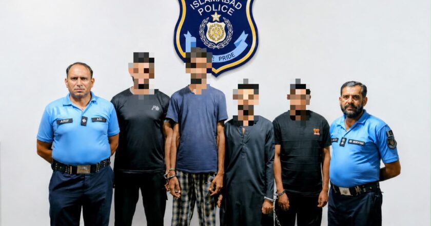 اسلام آباد پولیس کی کارروائی، جی نائن فور میں ہوائی فائرنگ کرنے والے چار ملزمان گرفتار