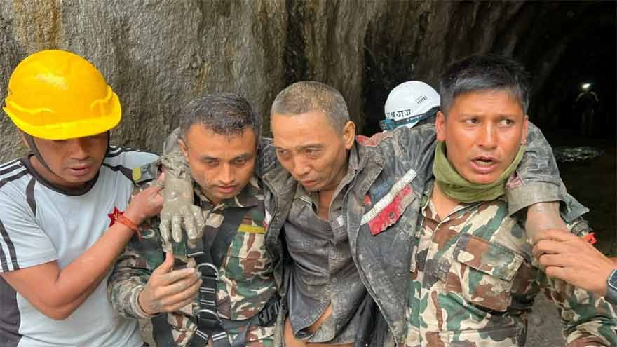 Chinese National Rescued Alive from Nepal Tunnel 10 Days After Catastrophic Flooding